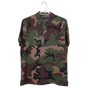 NWT Polo Ralph Lauren Polo Shirt L Camo Classic Fit Short Sleeve Cotton Mesh
